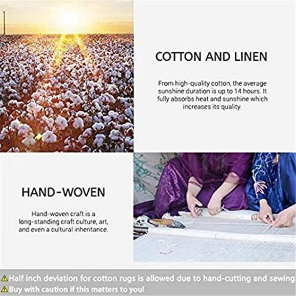 Black & White Striped Rug 27.5 x 43 '' Cotton Hand-Woven Reversible Rug - Picture 4 of 6